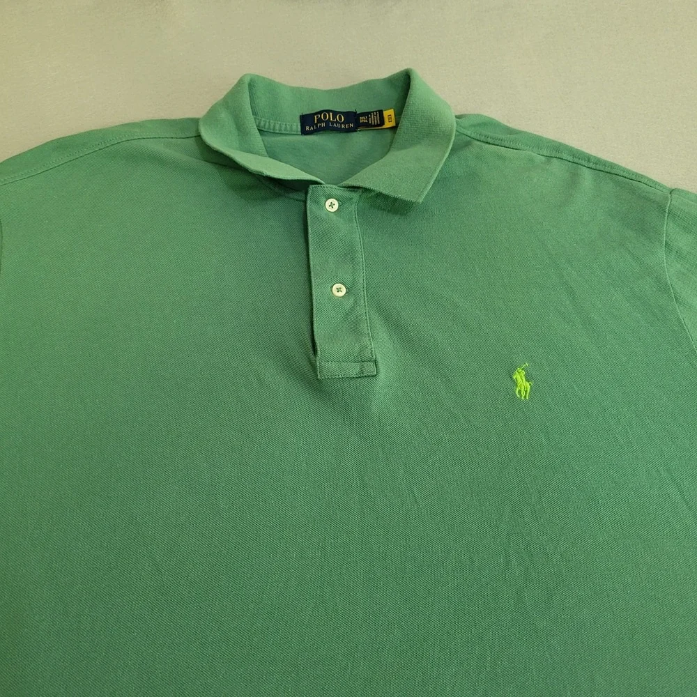 Polo Ralph Lauren Short Sleeve Polo Shirt Green 100% Cotton Men's Size 3XLT